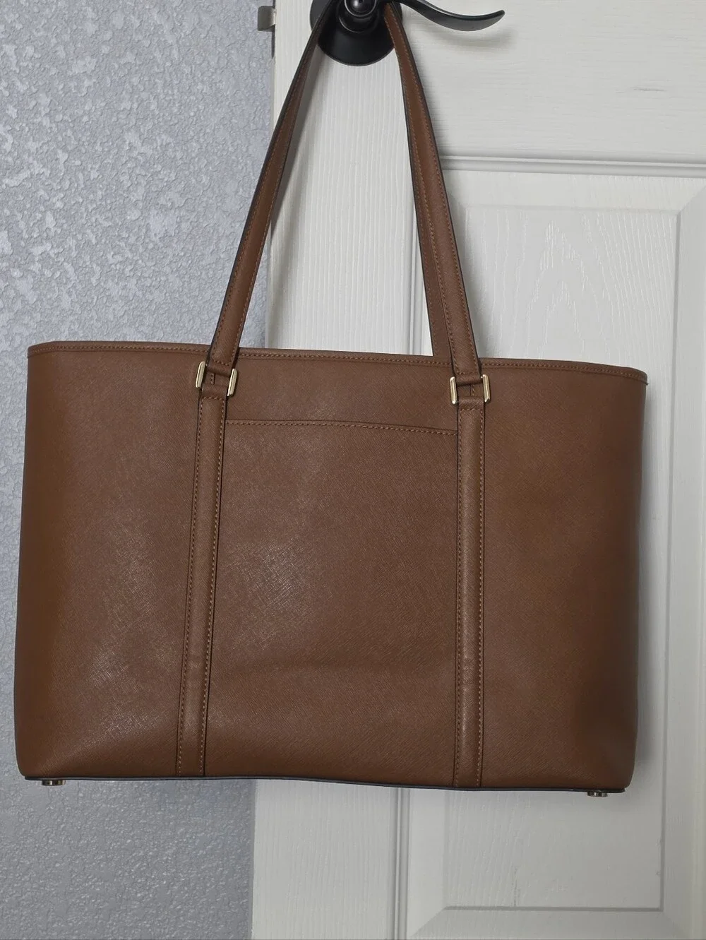 Michael Kors Tan Saffiano Leather Tote with Gold Hardware